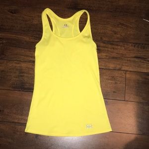 Under armour yellow workout tank top